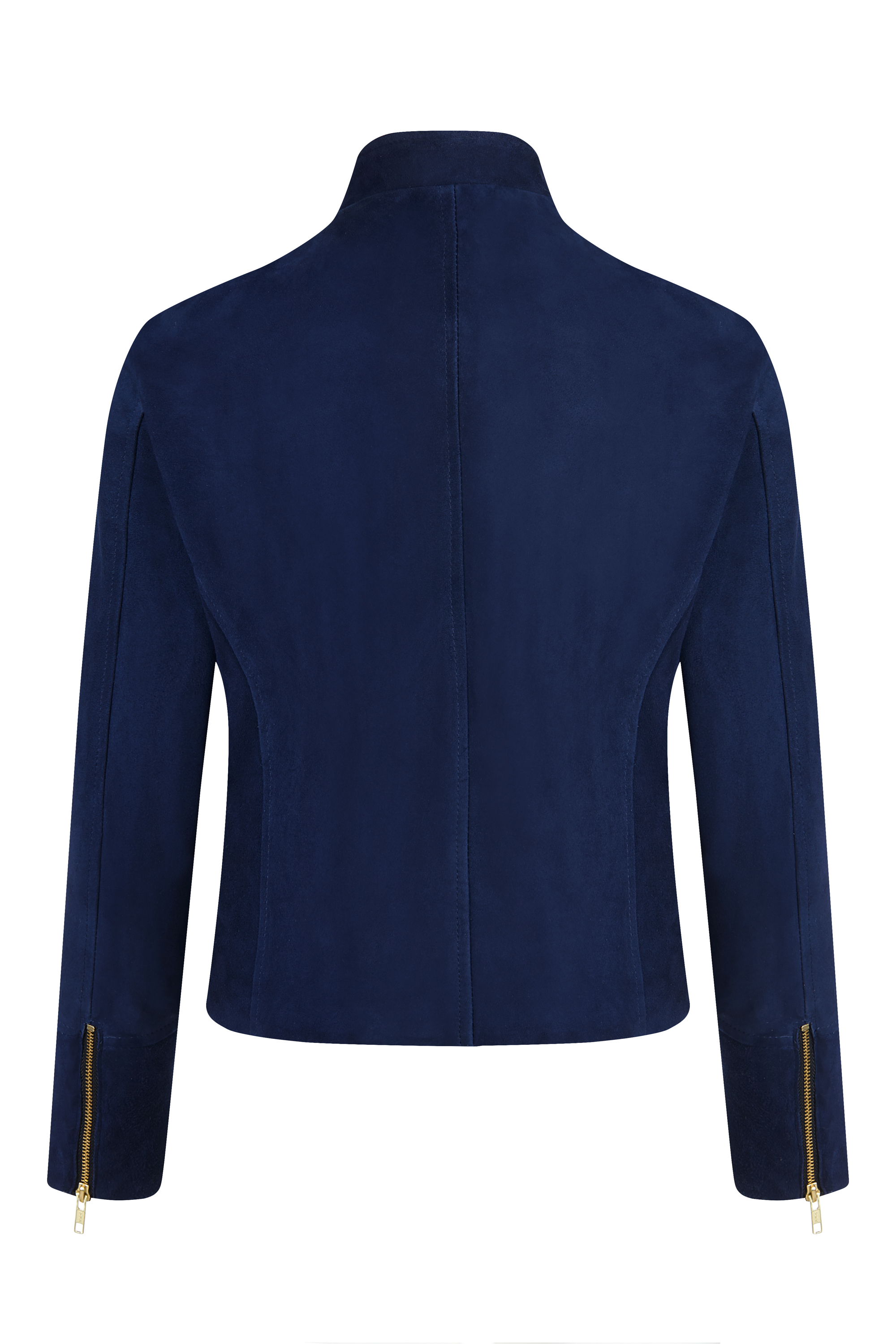 Cassie Suede Biker Jacket in Navy Back
