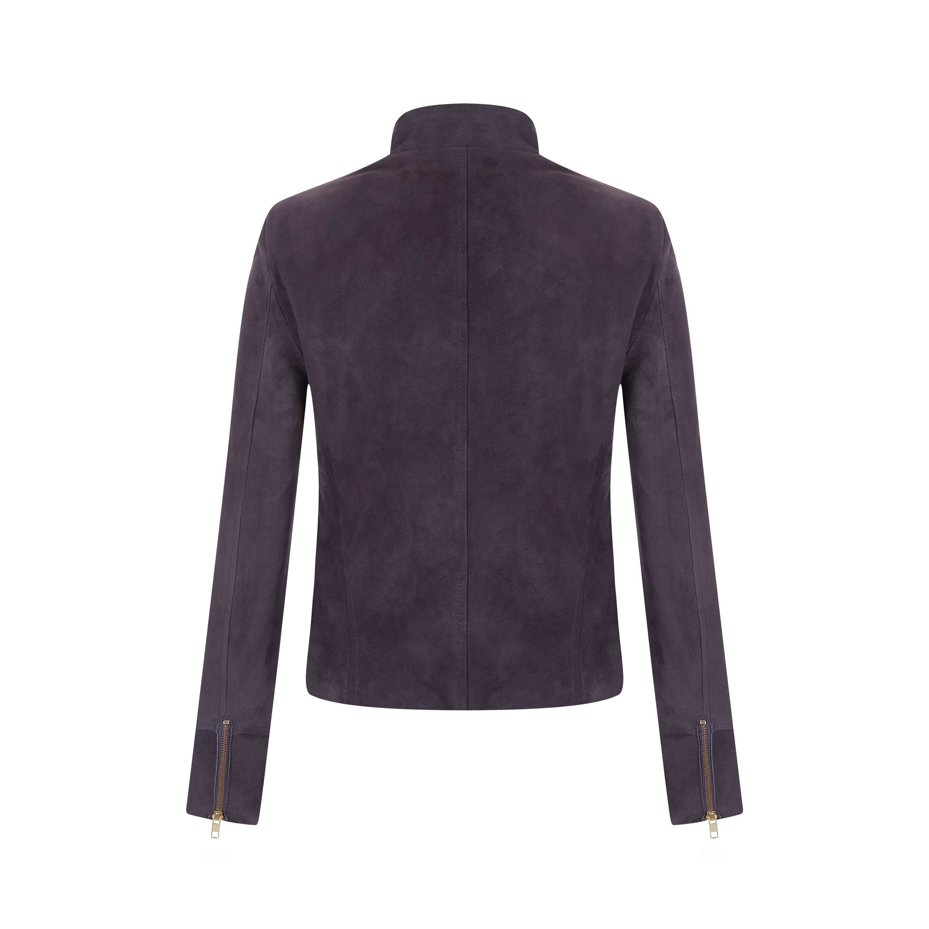 Cassie Suede Biker Jacket in Slate Back